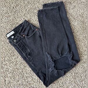 Abercrombie “The Dad” High Rise Jeans (Black) - 26” Curve Love